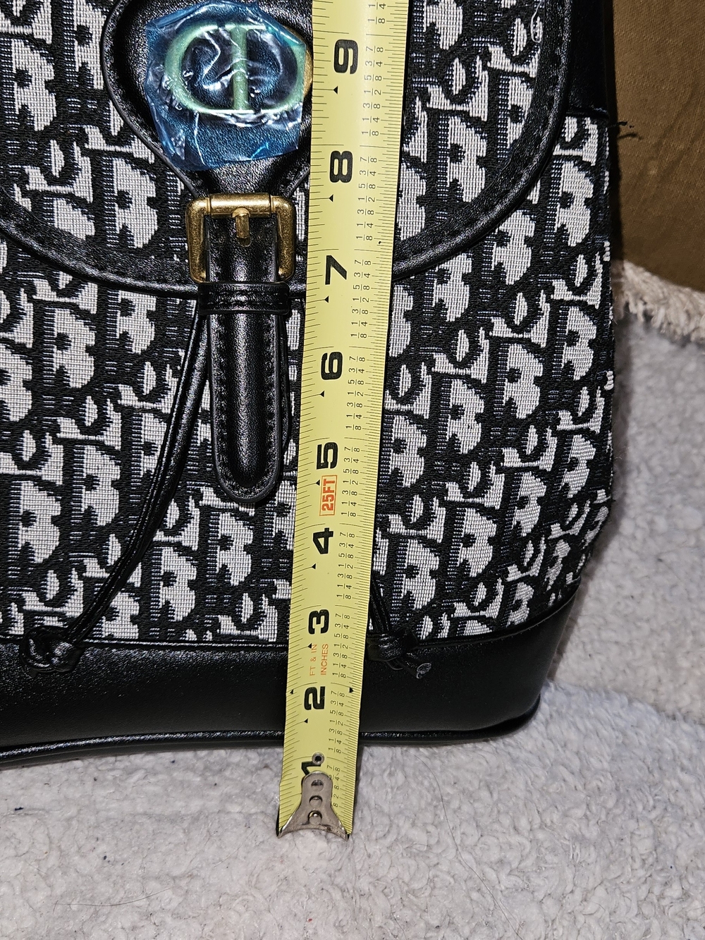 Accessorize Black & White Monogram Backpack - Picture 5 of 15